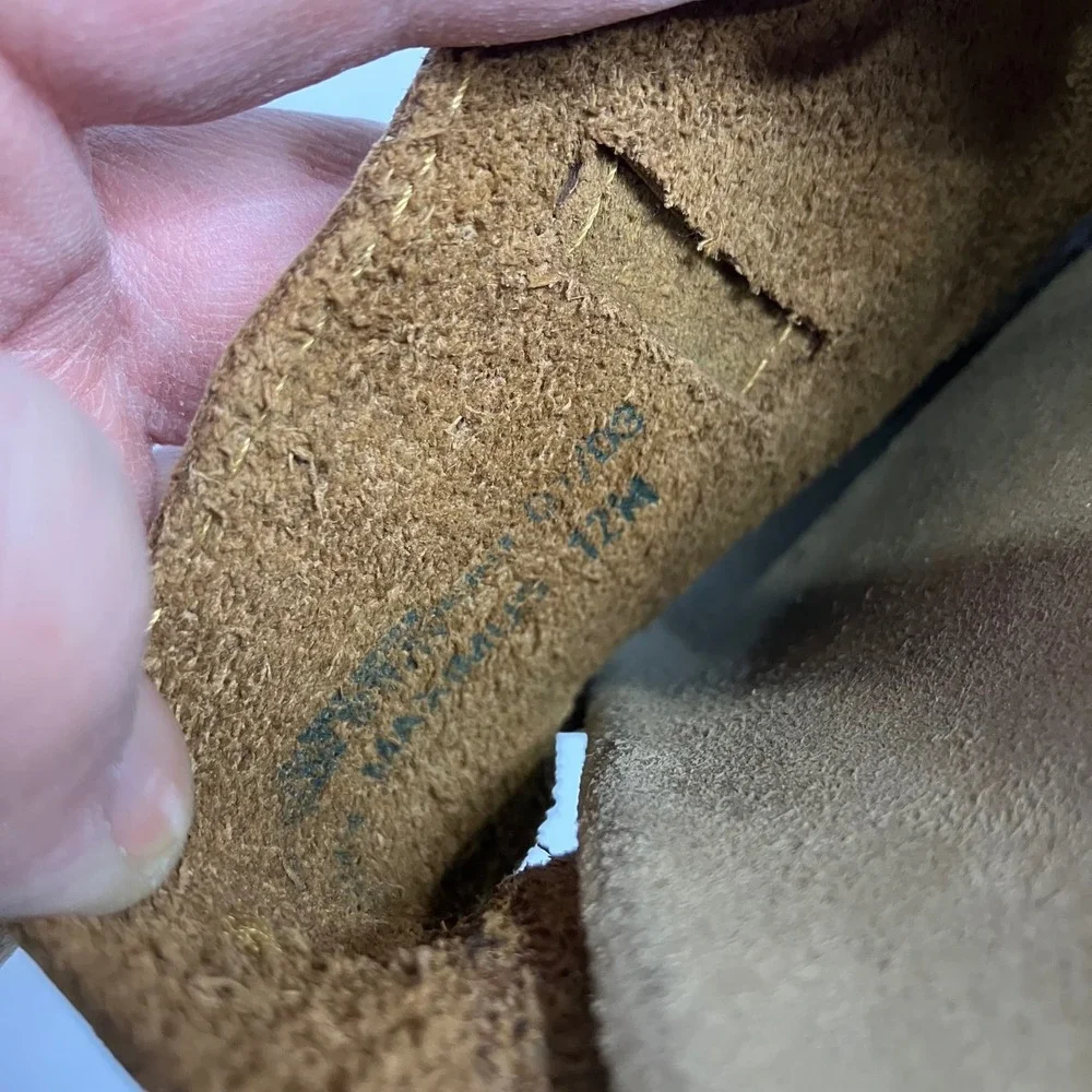 Bass tan leather slides cork Footbed men's size‎ 12 cottagecore trendy casual